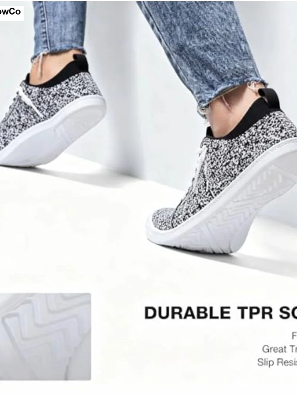 Women's Slip-On Walking Loafers with Arch Support Breathable Knit Mesh